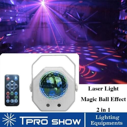Home Party Disco Light Magic Ball Remote Laser Projector RGB Shinning 2in1 Stage Lighting Effect Rotating For DJ Night Club