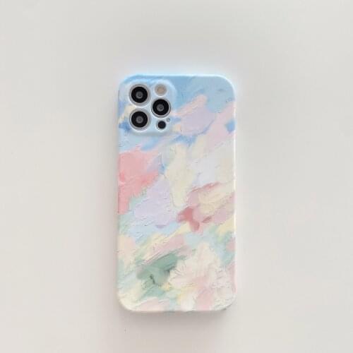 Artistic Colorful Cloud Sky Case for iPhone 12 Pro Max Back Phone Cover for 12 Mini 11 Pro Max X XS XR 8 7 Plus SE 2020 Capa