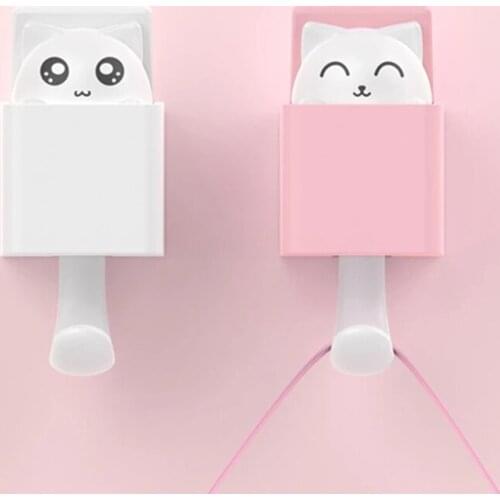 Innovative Self Adhesive Cat Hook Cute Storage Rack Hanger Living Room Wall Door Hook Decor Bag Keys Cloth Sticky Holder