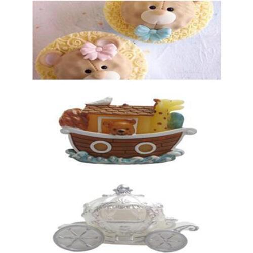 Cake Decorating Tools Noahs Ark Pumpkin Car Cartoon Bear Fondant Cake Mold Chocolate Decorative Candle Crafts Bakeware