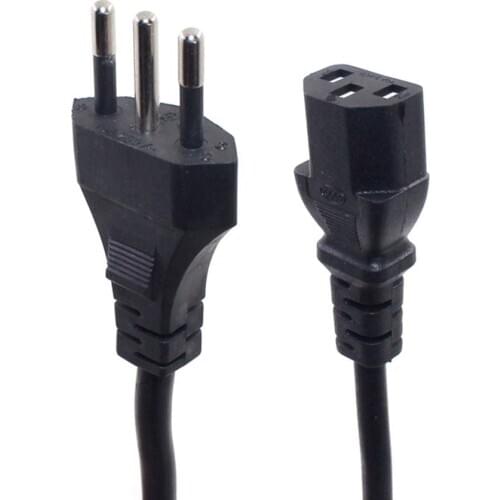 Italy Power Cable Italian 3 Pin Plug to IEC C13 AC Power Extension Cord 1.8m 6ft IMQ Power Cord Rated 10A 250V