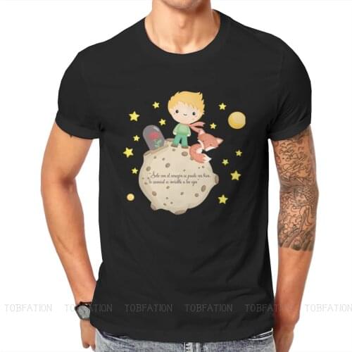 Classic Hipster TShirts The Little Prince Fox Rose Astronomer Male Graphic Pure Cotton Tops T Shirt O Neck Big Size
