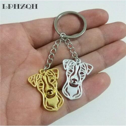LPHZQH Fashion Jack Russell Terrier Dog Key Chain Women Bag Pendant Accessory Charm Car Key Ring Jewelery Punk Color