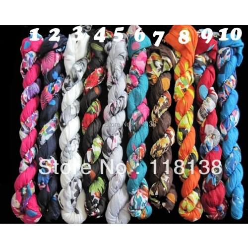 20pcs/lot Fashion Ladies Flower Dots Crinkle Scarf Wrap Shawl 160*50cm Color #1~#10, Free Shipping