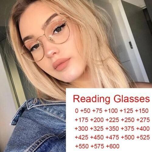 Small Round Reading Glasses Ladies 2020 Vintage Blue Light Blocking Computer Men Eyeglasses Frames Metal Presbyopia Eyewear