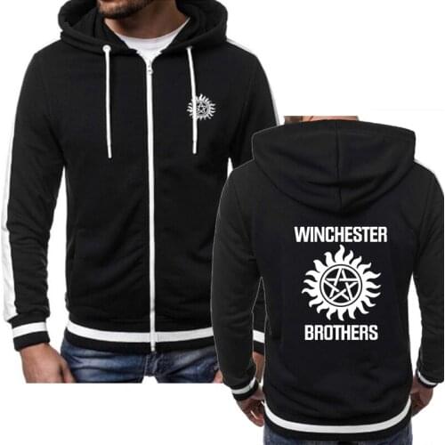 2021 NEW fashion Supernatural Hoodies Men Winchester Bros Sportswear Print Casual fashion color Fleece Zipper Jacket Mens Hoode