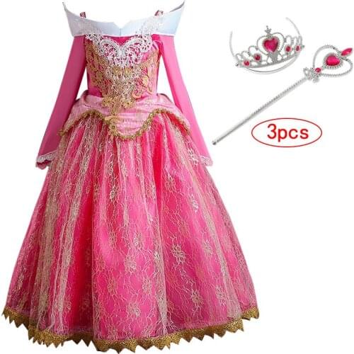 2021 dress dress for girls strapless long-sleeve applique sweet princess dress fancy dress cosplay dress party evening dress