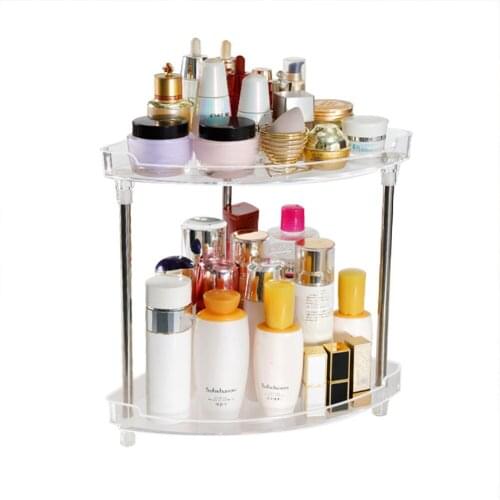 Punch-free Bathroom Storage Shelf Toiletries Storage Rack Cosmetic Desktop Storage Corner Shelves Stainless Steel