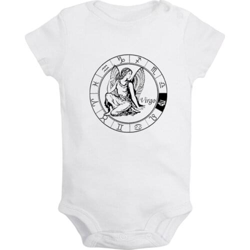 Constellation Virgo Pisces Sagittarius Libra Design Newborn Baby Boys Girls Outfits Jumpsuit Print Infant Bodysuit Clothes