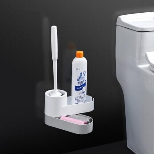 Toilet brush rack toilet wall-mounted long-handled soft brush wall-mounted household bathroom cleaning kit