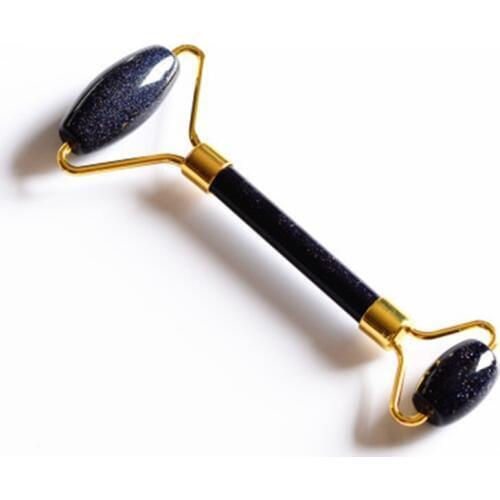 Dark Blue Quartz Jade Roller Natural Stone Facial Roller Anti Cellulite Crystal Facial Massager V Face Massager Massager Roller