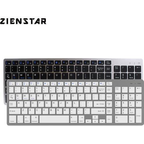 Zienstar Ultra Thin Standard Bluetooth Keyboard for IPAD,MACBOOK,LAPTOP,Computer PC and Tablet,Rechargeable Lithium Battery