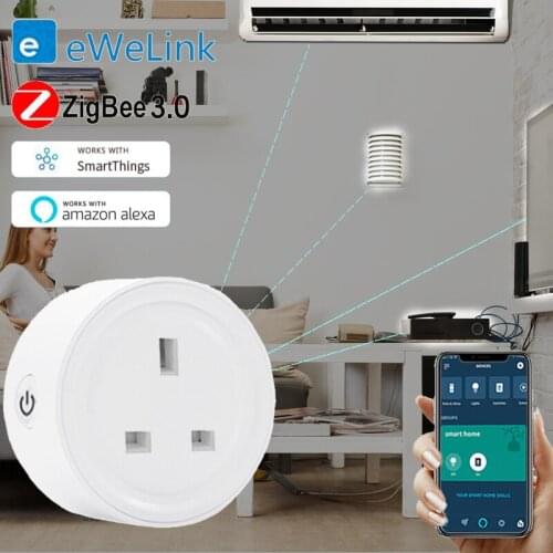 EWelink ZigBee UK Socket Plug WiFi Smart Socket Power Plug Outlet Remote Control Works With Amazmart Home Compatible With Google