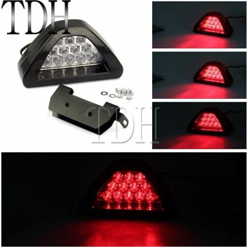 Universal Brake Flash Parking Warning Light Tail Rear 12V Taillights Clear Lens Triangular LED Light with Adjustable Bracket