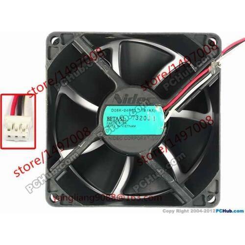 Nidec D08K-24PS1 11B AX DC 24V 0.10A 80x80x25mm Server Cooling Fan