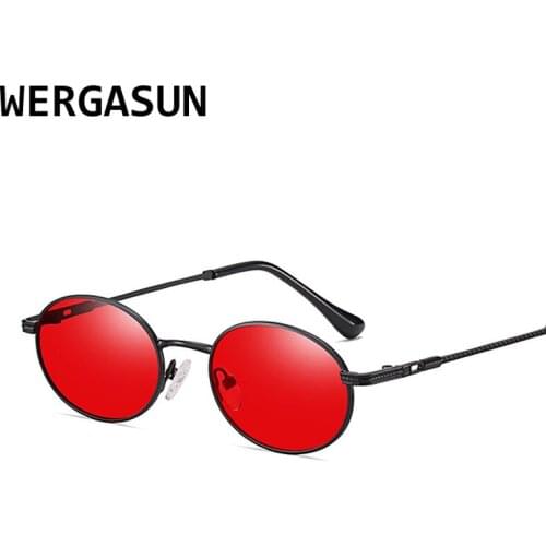 WERGASUN Vintage Round Sunglasses Men 2021 New Luxury Women Oval Punk Glasses Fashion Eyewear UV400 Gafas de sol