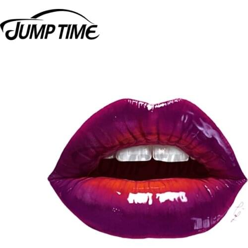 Jump Time 13 x 6.7cm For Sexy Lips Creative Car Stickers Vinyl Occlusion Scratch Personality Waterproof Window Trunk Decal