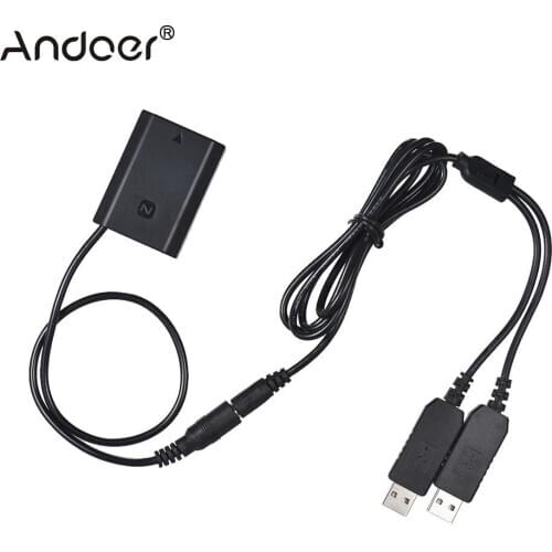 Andoer NP-FZ100 DSLR Camera Dummy Battery DC Coupler Dual USB Adapter for Sony A7III A9 A7RIII A7SIII