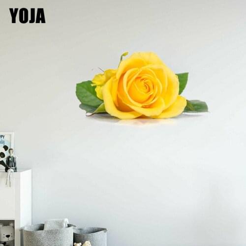 YOJA 51×30.2CM Fresh Yellow Rose Fashion Bedroom Decor Wall Stickers Home Living Room Decals 8WS0305