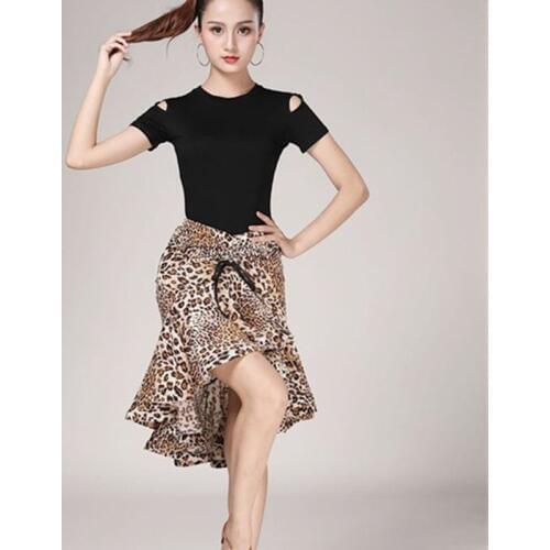 Latin Fishtail Skirt For Female Adults Latin Practice Performance Dancing Costumes Half Length Print Skirt Sexy Tops Women Dance