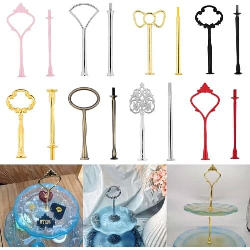 1 Set Three-Layer Fruit Tray Alloy Holder Cake Plate Holder for DIY Resin Tray Coaster Mold Kits Table Jewerly Decoration Tools