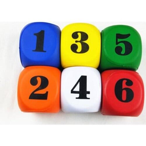 1pcs Foam Dot Dice Best Promotion random color Acrylic Round Corner Dice 6 sided Die Portable Table Games Dice 6cm