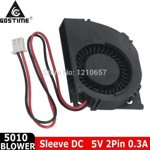 10 Pieces lot Gdstime Brushless DC Cooling Radial Blower Fan 50x40x10mm 5010 5V 50mm 5cm