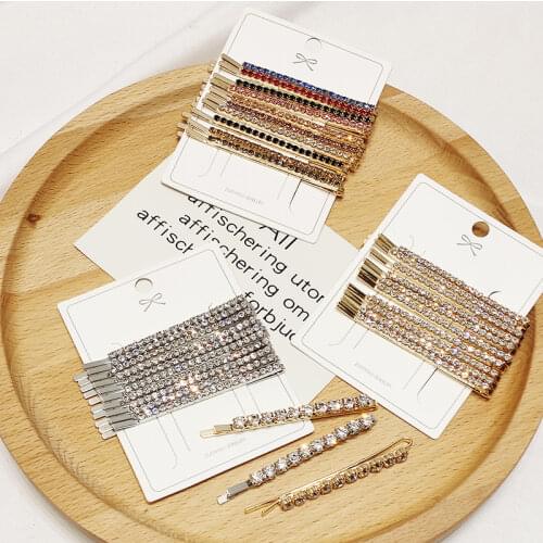 4 pcs/set Rhinestones Hair Clips Headwear Barrette Hair New Korea Fashion Sweet for Women Girls Hair Accessories