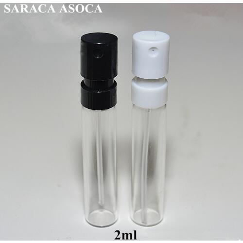 400pcs / lot 1.5ml 2ml French Pump Bayonet Bottle Perfume Sample Bottle Sprayer Plastic Nozzle Glass Bayonet Black White Color