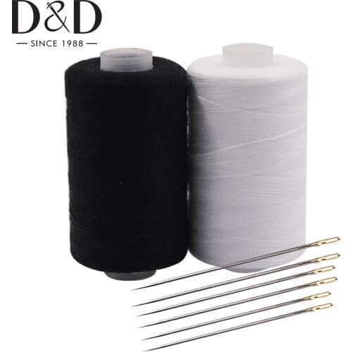 500m Polyester Sewing Thread Spools with 12pcs Self Threading Needles for Needlework Hand Repair Works Sewing Accessories