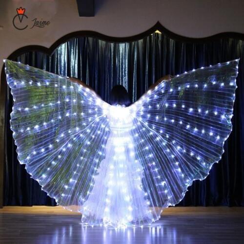 LED Performance Prop Belly Dance Accessory Light Up 360 Degree Wing Costume Butterfly Wings Starry Lights Twinkling