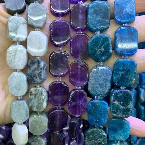 Natural Amethyst Apatite Eagle Eye Stone Beads 15'' Irregular DIY Loose Beads For Jewelry Making Women Men Beads Necklace Gift