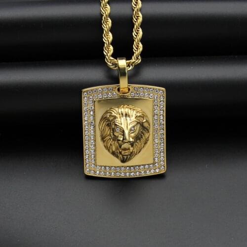HIp hop Lion Head Pendant Necklace Fashion Menstainless steel Necklace For Boy Best Gifts Fashion Accessories Jewelry