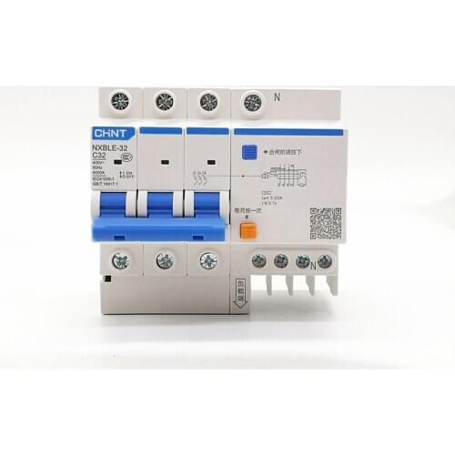 CHINT NXBLE-32 RCBO 3P+N 30mA 6KA C6A 10A 16A 20A 25A 32A Residual Current Operated Circuit Breaker