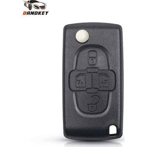 Dandkey For Peugeot 207 307 308 407 607 For Citroen C2 C3 C4 C5 C6 Flip Car Remote Key Shell Case CE0536 / CE0523 Fob 4 Buttons