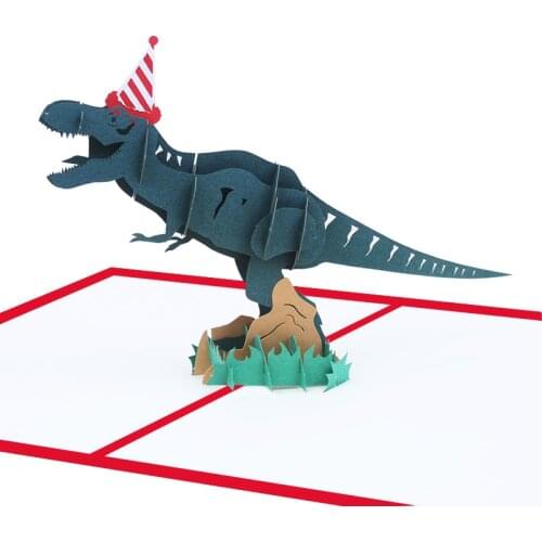 Childrens Birthday Card Folding Handmade Congratulation Card Dinosaur Model Child Birthday Gift Card