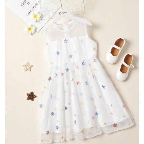 PatPat Pretty Kid Girl Colorful Stars Sleeveless Dress