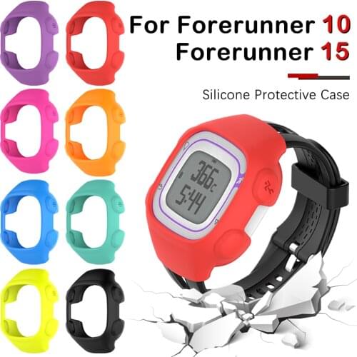 For Garmin Forerunner 10 / 15 Smart Watch Soft Silicone Protective Sleeve Anti Collision Bumper Protective Shell Cover Case
