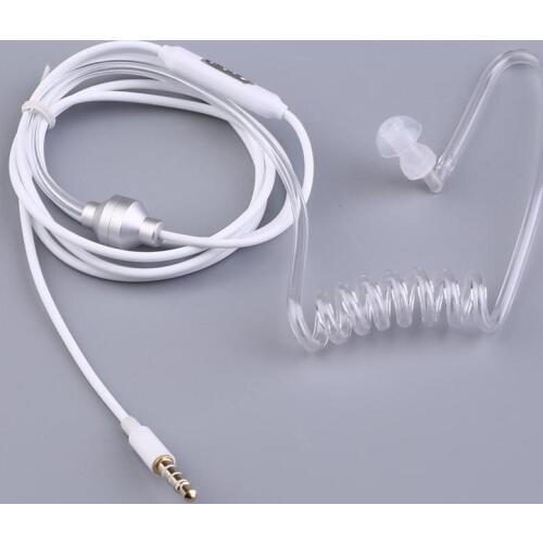 Hot New Single Earphones Stereo Secret Service Air Tube 3.5mm Radiation-proof Wired Earphone With Air Pipe For mobile phone