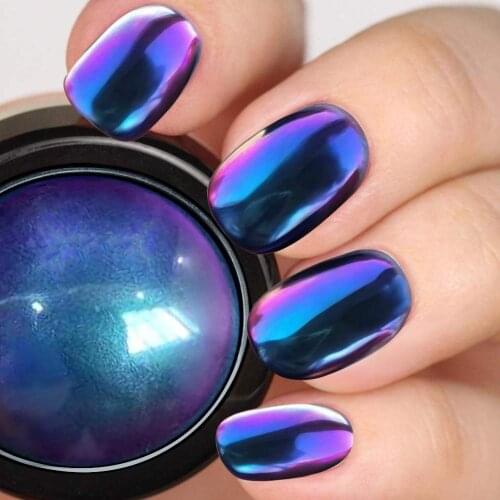 Chameleon Chrome Nail Powder Indigo Color Shifting with Multi Chrome Pigment Mirror Magic for Nails Makeup Eyeshadow Resin DIY