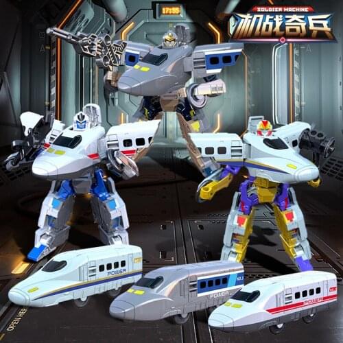Robot Toy 20cm Train High Speed Rail Robot Deformation Toy 3-in-1 Metal Warrior VS Transformers