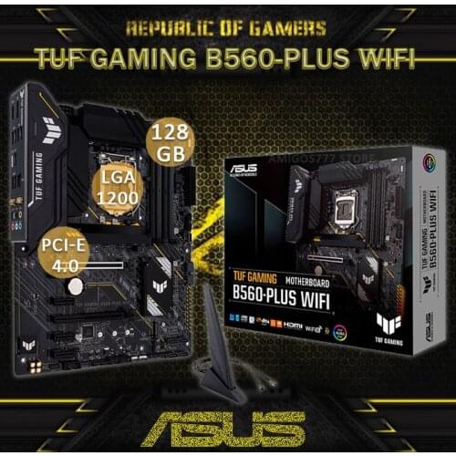 LGA 1200 Asus TUF GAMING B560-PLUS WIFI Motherboard 10th/11th-Gen Core Cpu M.2 SSD Turbo LAN B560 Gaming Placa-Mãe 1200 ATX New