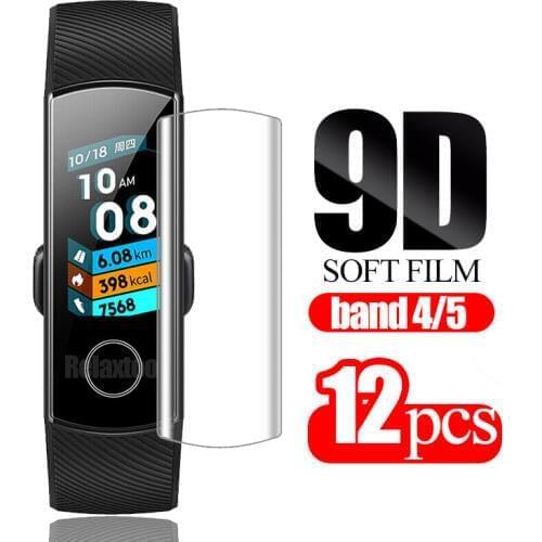 12pcs Soft Protective Film For Huawei Honor Band 5 6 4 Screen Protector Band4 Band5 Band6 Smart Bracelet Accessories Not Glass