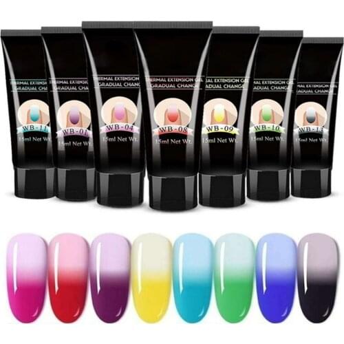 8 Colors Set Temperature Color-Changing Nail Builder Crystal Polish Gel Quick Nail Extension Gel For Acryl Nail Art Gel
