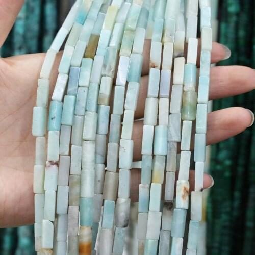 Natural Stone Rectangular Scattered bead agates Amazonite string Beads for Jewelry Making DIY Necklace Bracelet Accessories