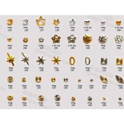 100pcs/bag New 3D Nail Art Decoration Alloy Nail Accessories Japan Mini Stud Rivet Moon Star Oval DIY Charm Nail Tools