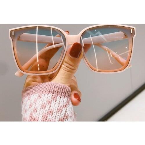2021 New Square Oversized Sunglasses Women Luxury Men Vintage Black Sun Glasses Shades Colored Goggle UV