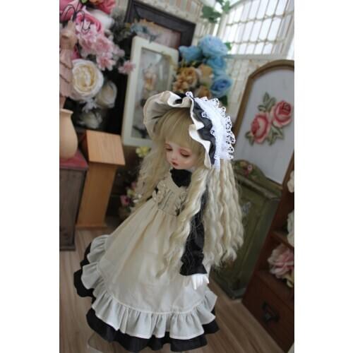 BJD Doll clothes suitable for 1-3 1-4 1-6 size dress palace black and white double matching dress doll accessories