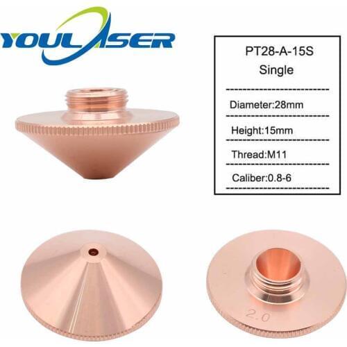 Laser Nozzle Single Double Layer Dia.28mm Caliber 0.8 - 6.0 P0591-571-0001 for Precitec WSX FIBER Laser Cutting Head