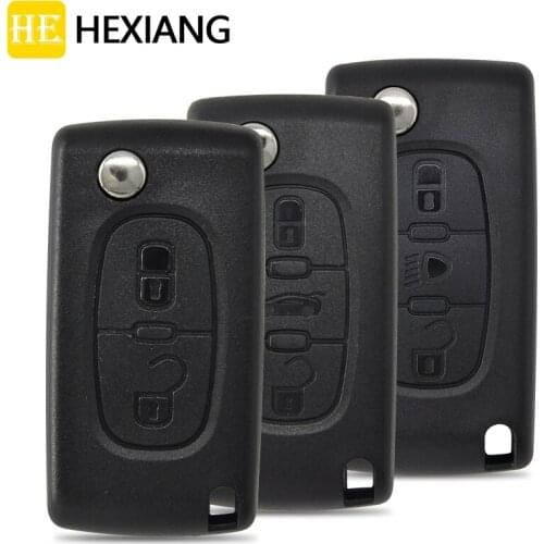 HE Xiang Car Remote Key Shell Case For Peugeot 207 307 308 407 607 807 Citroen C2 C3 C4 C5 C6 Replace Folding Key Housing Cover